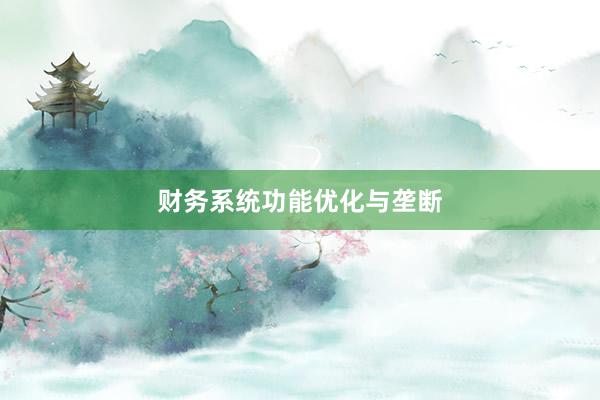 财务系统功能优化与垄断