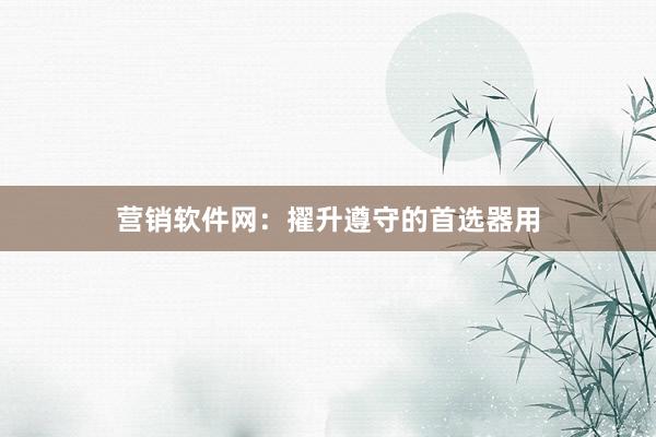 营销软件网：擢升遵守的首选器用
